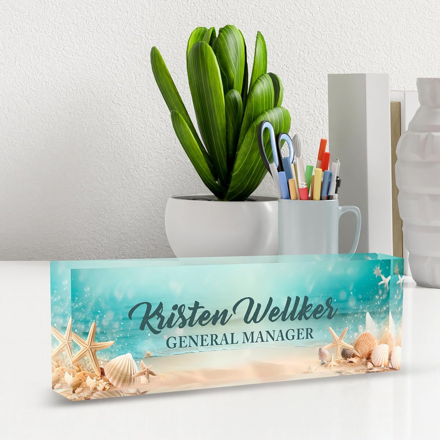 Desk Name Plate Personalized, Name Plate for Desk, Custom Office Desk Decor Office Gifts for Women Men, Acrylic Desk Accessories Employee Appreciation Gifts for Boss, Manager, Teacher, Nurse