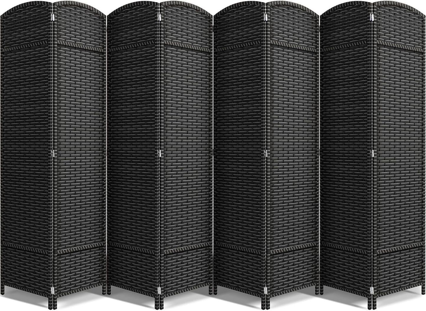 Sorbus 8 Panel Room Divider 6 ft. Tall - Privacy Screen, Extra Wide Double Hinged Panels, Mesh Hand-Woven Design, Partition Room Dividers and Folding Privacy Screens, Wall Divider for Room Separation
