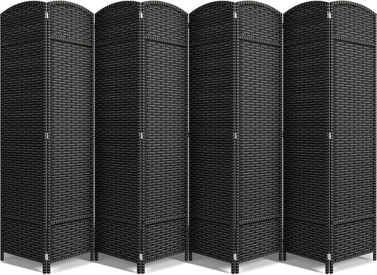 Sorbus 8 Panel Room Divider 6 ft. Tall - Privacy Screen, Extra Wide Double Hinged Panels, Mesh Hand-Woven Design, Partition Room Dividers and Folding Privacy Screens, Wall Divider for Room Separation