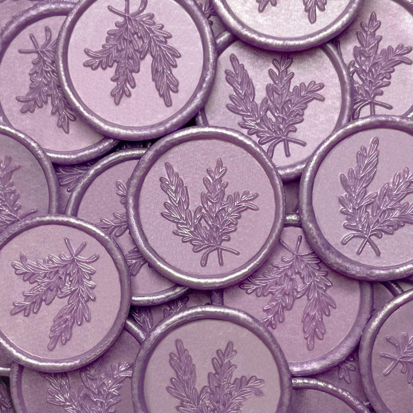 100Pcs Wax Seal Stickers Handmade Envelope Seals Self Adhesive Wax Stickers for Wedding Party Invitations, Envelope, Gift Wrap, Christmas(Rosemary Style, Lilac Purple)