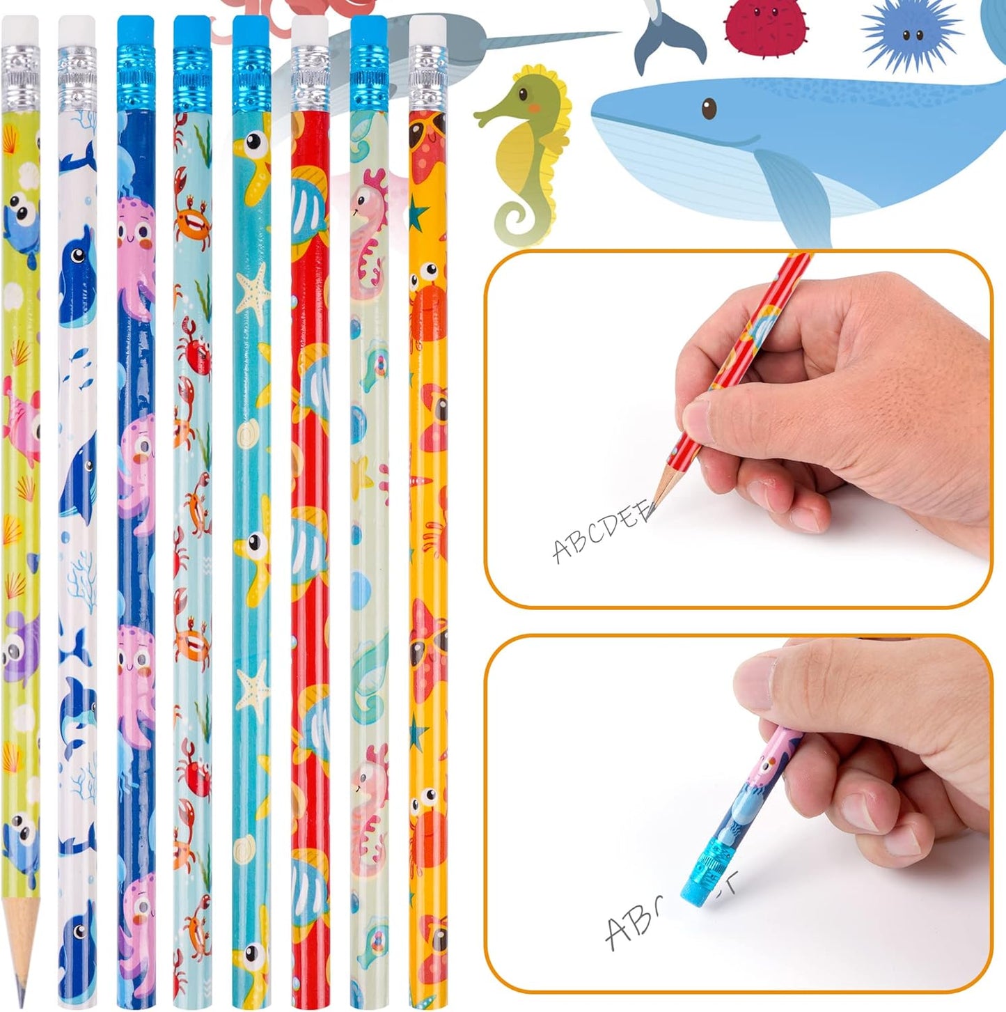 Kolewo4ever 100 Pieces Under The Sea Pencils Ocean Pencil Wood Pencil Oceam Element Sea Themed Pencils for Teachers Classrooms Reward School,Learning Activities