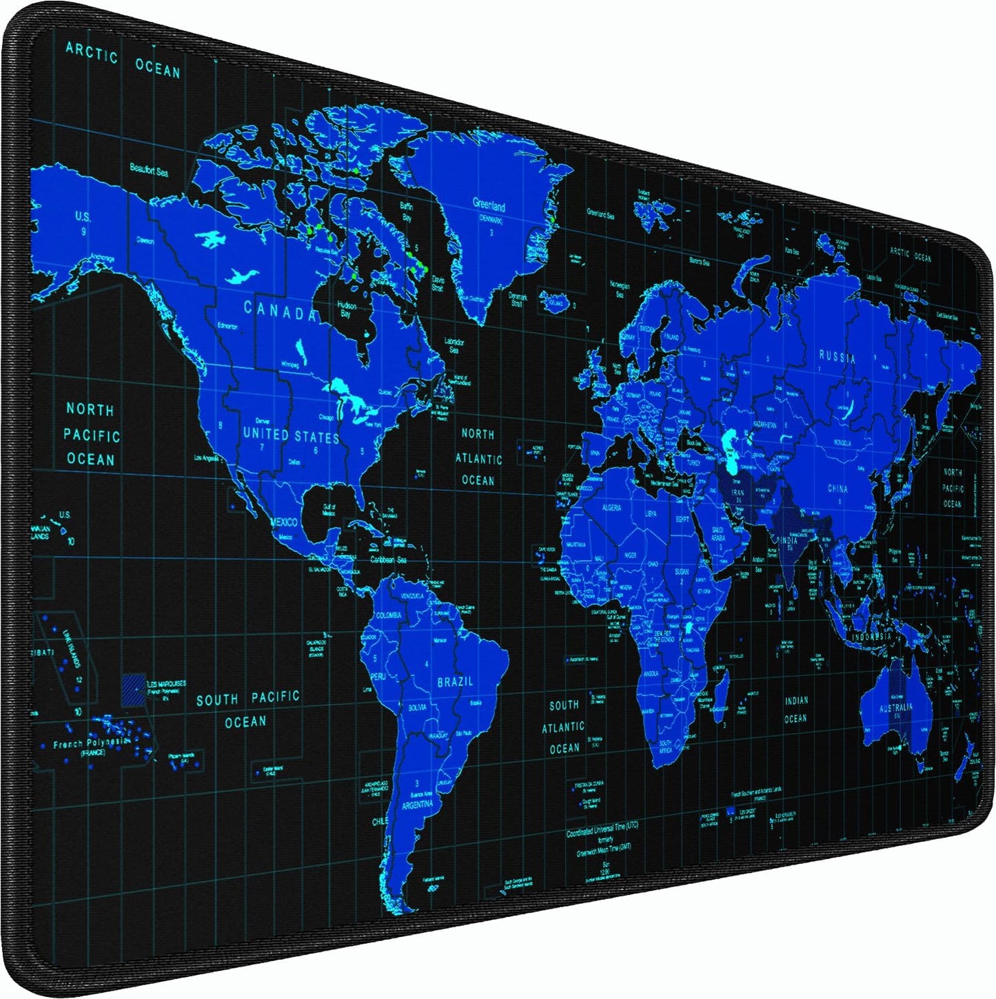 Gaming Mouse Pad, 31.5x15.7 inch Large Extended Computer Keyboard Mouse Mat, Water Resist Non-Slip Mousepad Rubber Base Long XXL Desk Mouse Pad for Work & Gaming, Office & Home, Blue Map
