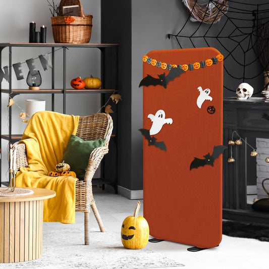 DECOLAB Standing Room Divider, Portable Privacy Wall Partition for Studio Apartment, Living Room, Bedroom, Workspace, Scratch Resistance, 29”x65”, Sunrise