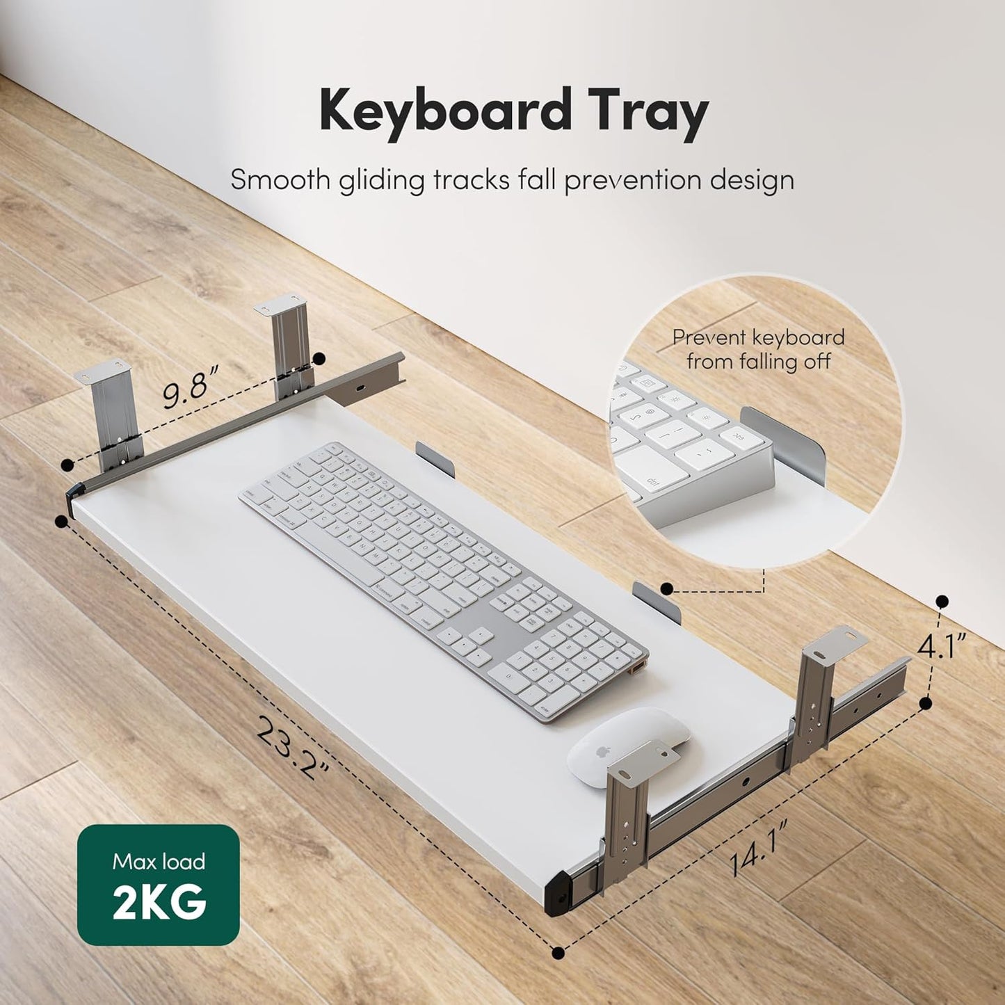 FEZIBO Standing Desk with Keyboard Tray, 55 x 24 Inch Adjustable Height Sit Stand Desk with Memory Presets for Home Office, Ergonomic Computer Workstation, White