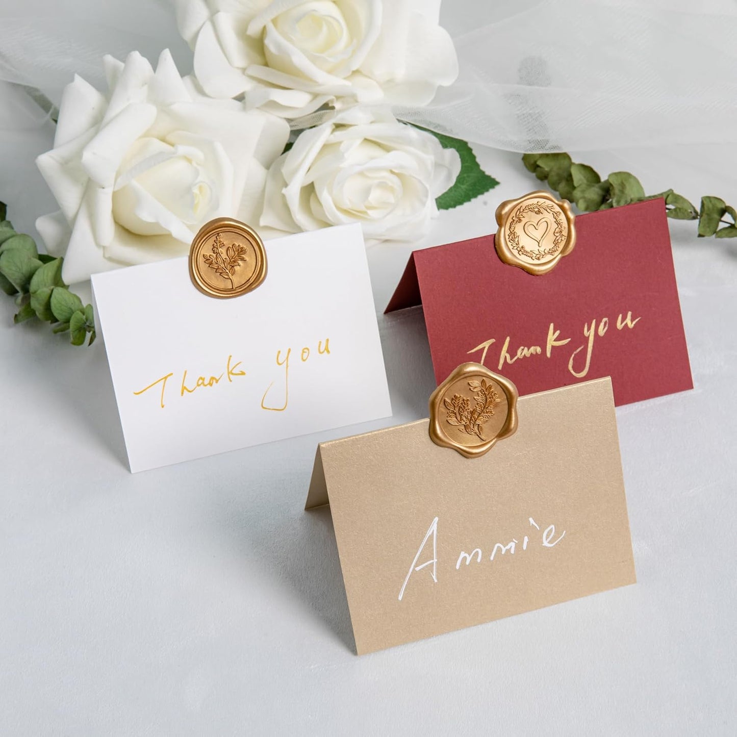 60 Pcs Vintage Gold Wax Seal Stickers Self-Adhesive Envelope Seals Stamp Stickers, Perfect for Wedding Invitations Seating Chart Christmas Gift Wrapping 3 Designs in 1 Pack
