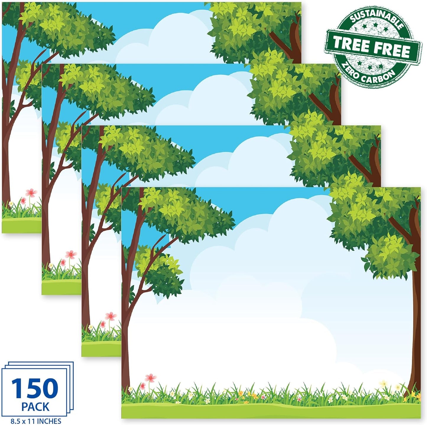 Outside Scene Eco-Friendly Paper Certificates, 8.5”x11”, 100% Recycled Bamboo, Heavyweight Award Certificate Paper, Pack of 15 by Geographics®