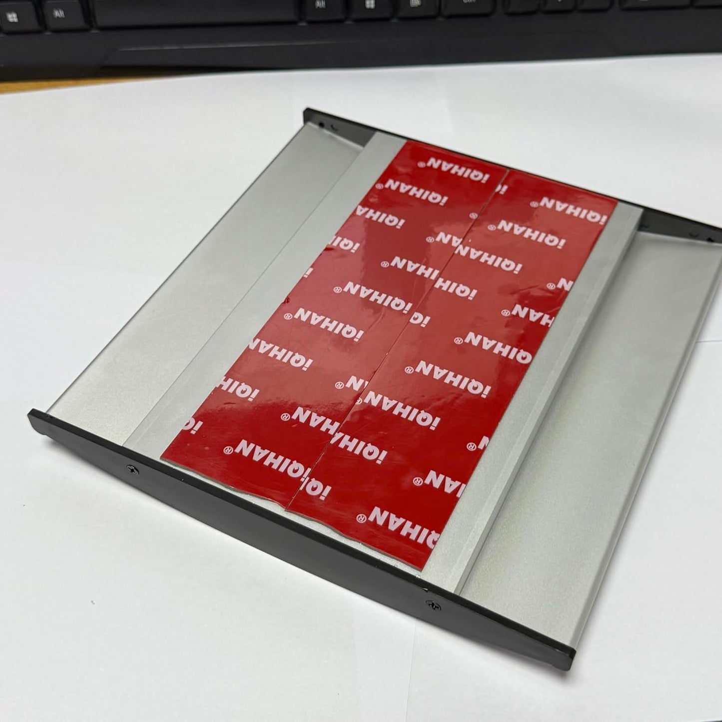 Curved Name Plate Holder 8" x 8" Wall Mount Office Business Door Sign Holder Aluminum Sturdy Office Sign Frame with Adhesive Tape Film for Business Cubicle Custom Display - Silver