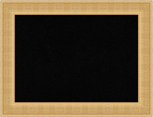 Amanti Art Black Cork Board for Wall, 26x34 Vision Board with Gold Wood Frame, Medium Corkboard Office Decor for Home Organization, Traditional Corkboard Pinboard to display items for home