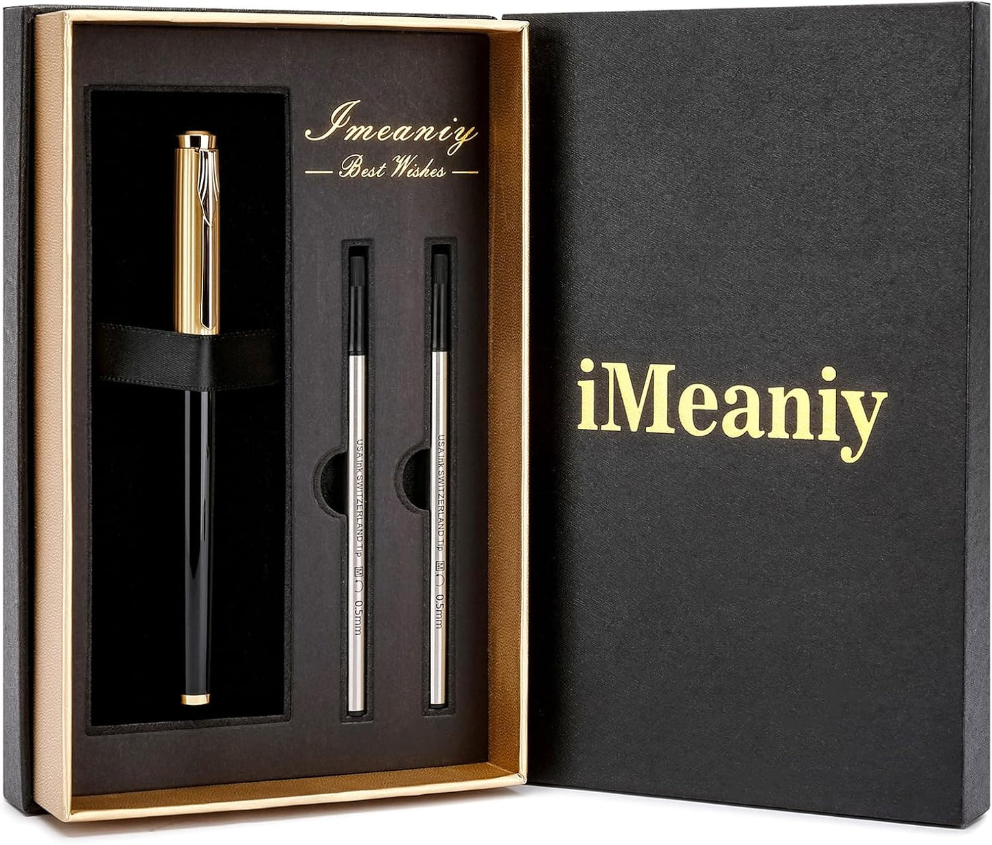 Good Rollerball Point Pens for Wiring-Fancy Roller Ball Pens with 24K Gold Trim, Nice Executive Pen Gifts for Men Women Boss Office, Luxury Smooth Writng Pens Journaling Note Taking Signature