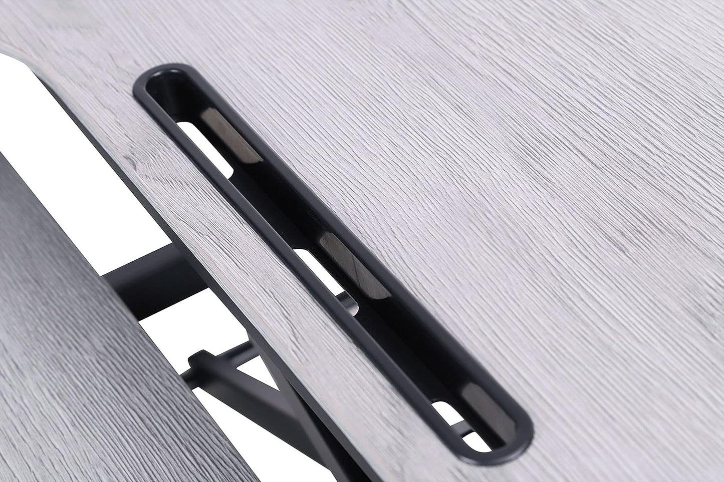 Rocelco Standing Desk Converter 31.5 Inch Sit Stand Up Dual Monitor Tabletop Riser with Tablet Mount, Height Adjustable Home Office Workstation - Deep Keyboard Tray for Laptop Mouse - Gray (R VADRG)