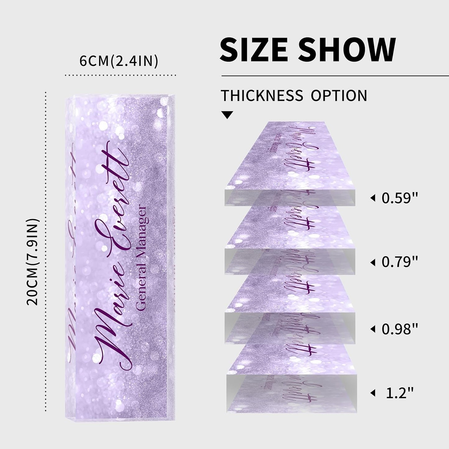 Custom Name Plate for Desk | Personalized Desk Name Plate | Personalized Boss Employee Appreciation Gifts | Acrylic Name Plate Office Desk Accessories (A-Purple Quartz)