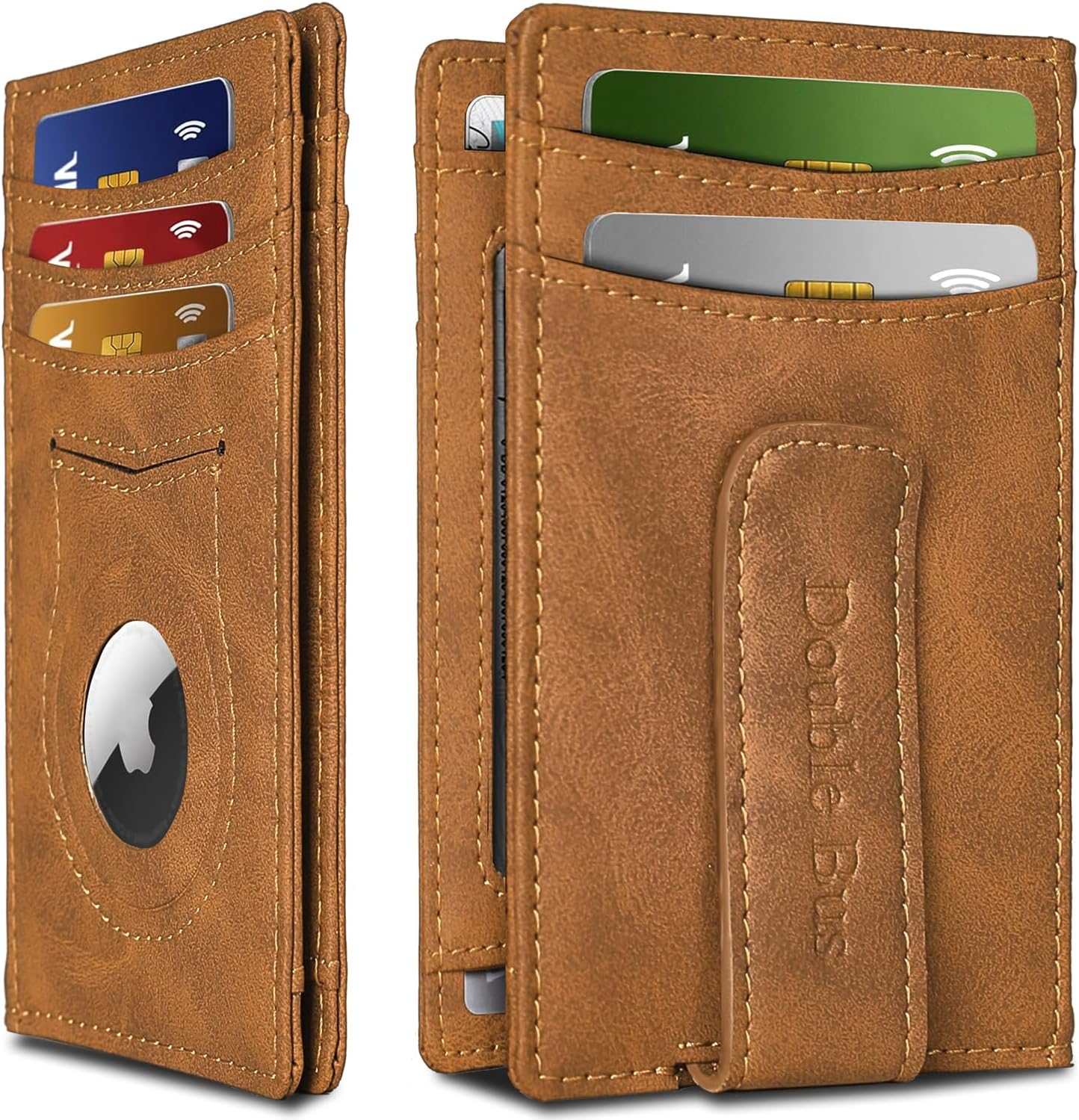 Slim Wallet for Men Credit Card Holder Wallet RFID Blocking Bifold Mens Slim Wallet,Thin Minimalist Front Pocket Mens Leather Wallets,Smart Security Mini Small Compact Wallet & Money Clip