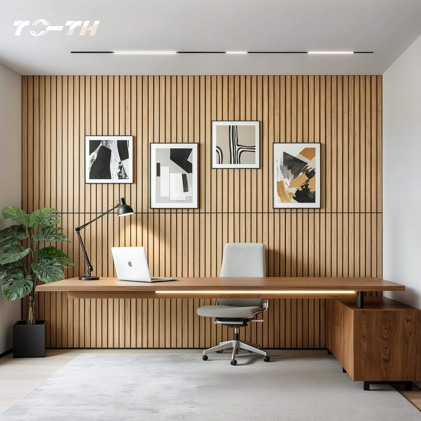 TO-TH Wood-Look Acoustic Wall Panels, 10 Pack 47.2” x 23.6” Acoustic Panels, Decorative Sound Absorbers Sound Dampening Panels for Home, Office, Basement, Teak