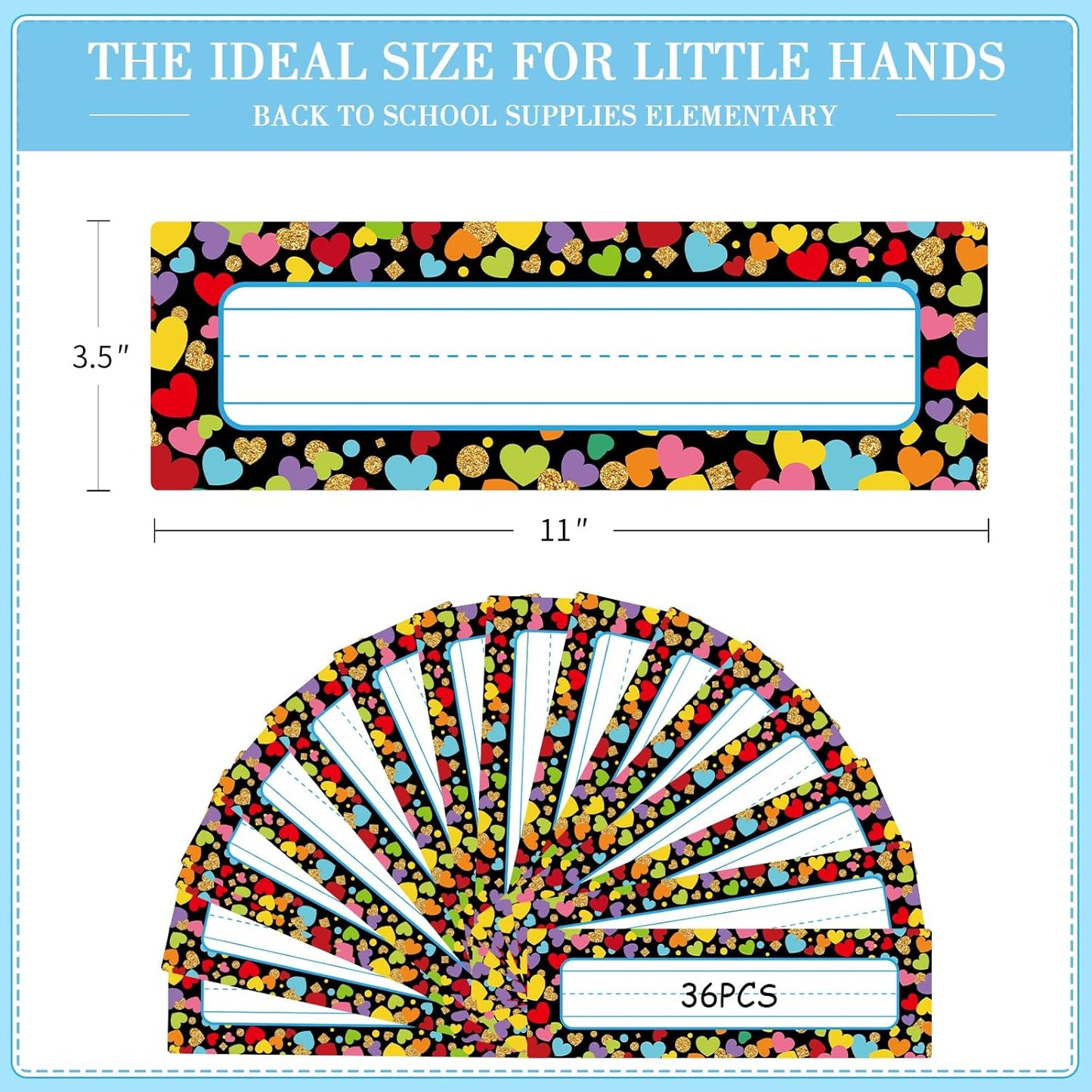 FaCraft Desk Name Tags for Classroom - 36PCS Waterproof Name Plates Laminated Colorful Student Name Labels for Classroom Organization, Locker Decor and Decor Preschool Back to School Teacher Supplies