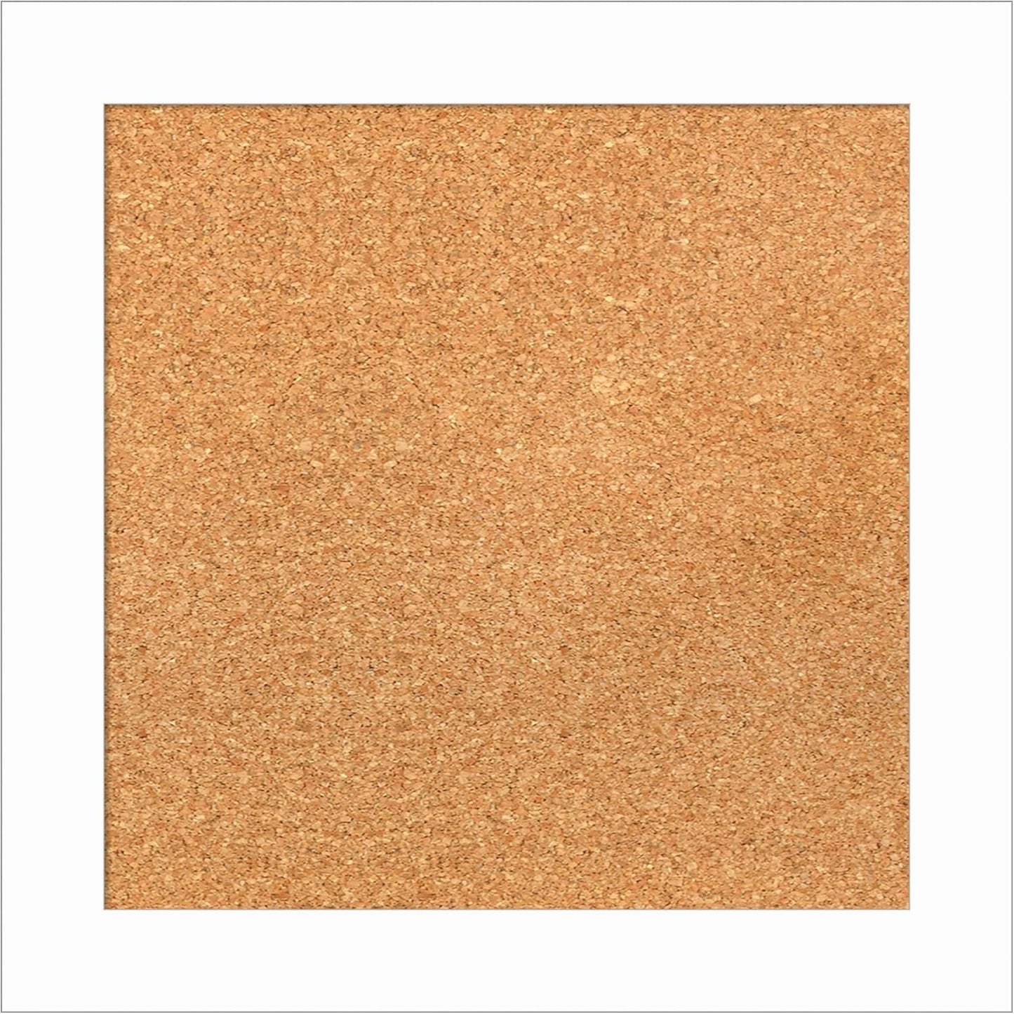 Amanti Art Natural Cork Board for Wall, 19x19 Vision Board with White Frame, Small Corkboard Office Decor for Home Organization, Casual Corkboard Pinboard to Display Items for Home Organization in