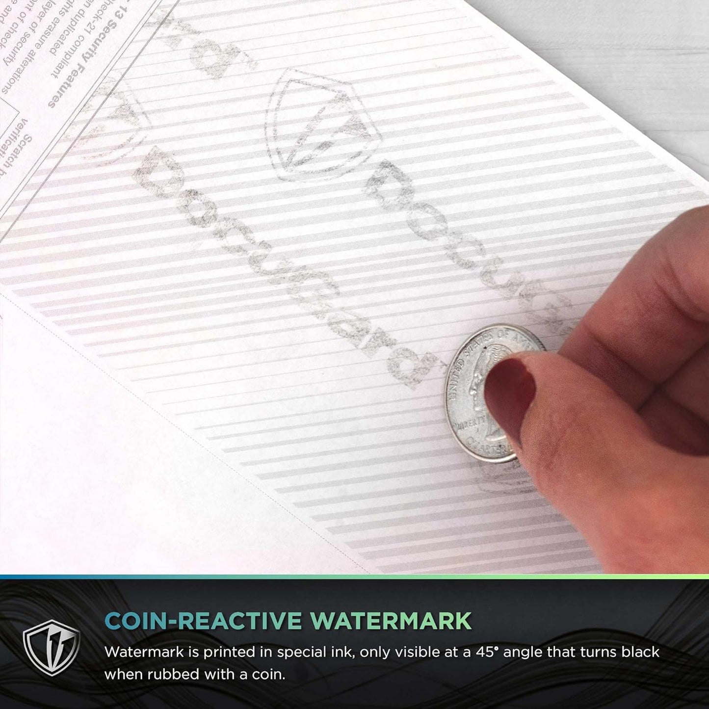 DocuGard Blue/Green Premier Prismatic Top High Security Check Paper - New - 18 Security Features - Laser/Inkjet Printer Compatible - 2500 Blank Business Checks (04570C) (2500)