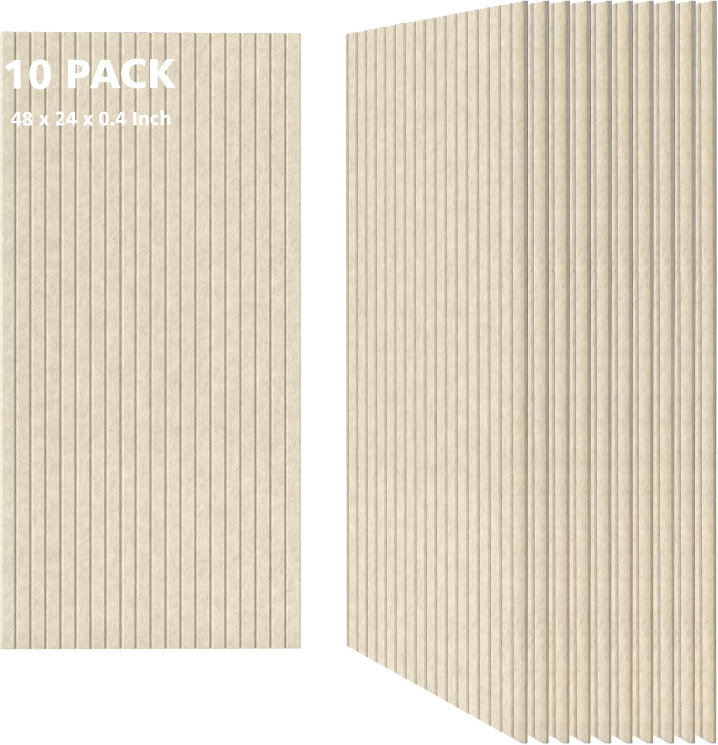 Acoustic Panels,10 Pack Sound Panels Noise Reducing for Walls,48"x24"x0.4" Soundproof Wall Panels,High-Density Acoustic Wall Panels,Decorative Wall Sound Absorbing Panel,Camel