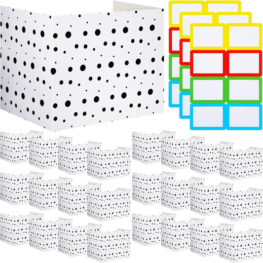 Crtiin 24 Pcs Privacy Folders for Students Desk Dividers Standard School Privacy Cardboard Board Testing Dividers Shield for Classroom Teacher Supplies Keep Eyes from roving(Classic)