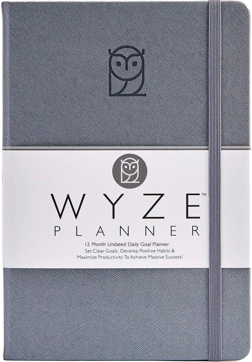 Undated Daily Planner – 1-Year B5 Productivity Organizer with Two-Page Weekly Spread, Goal Setting, Habit Tracker, Weekly & Monthly Pages – Hardcover Time Management Notebook (Gray)