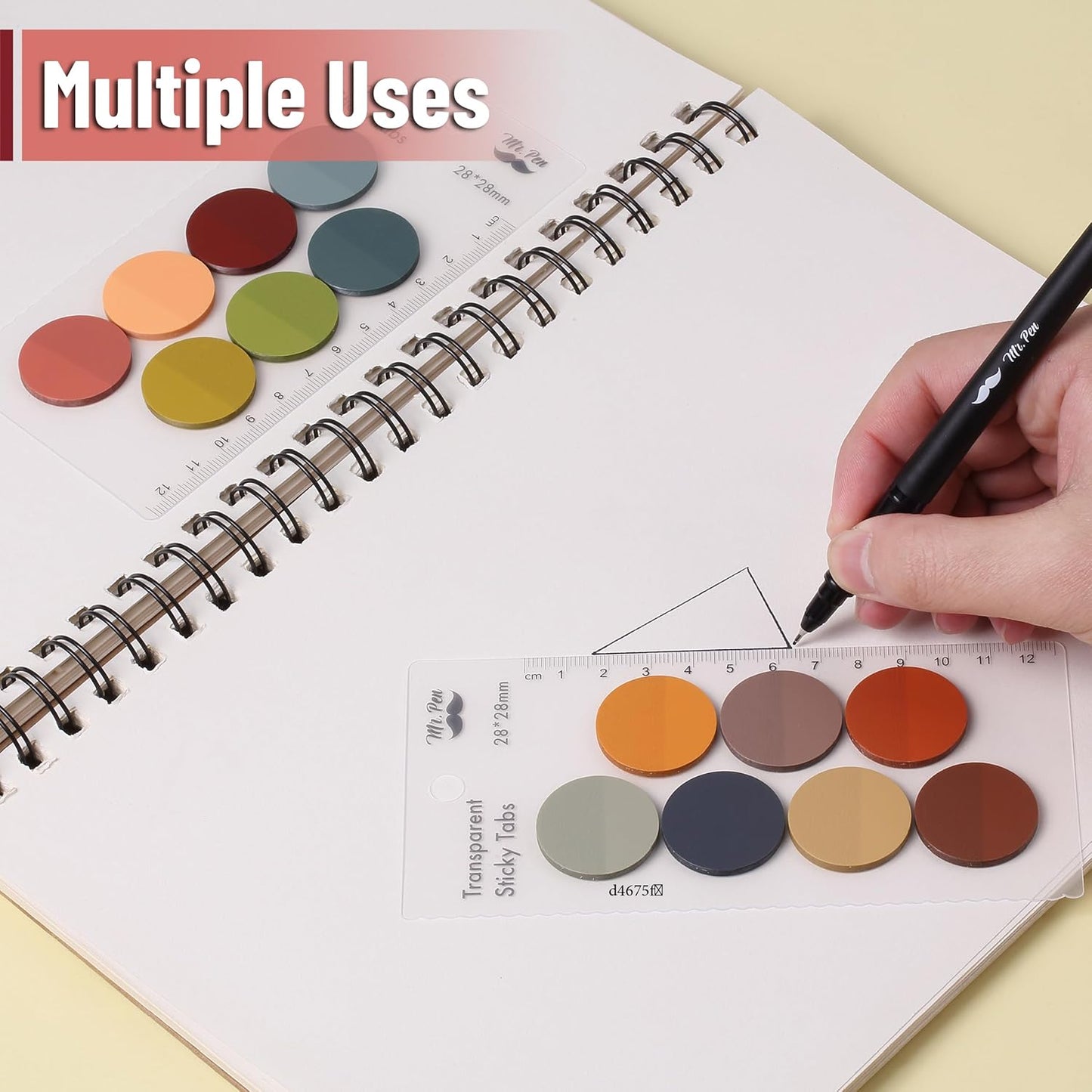 Mr. Pen- Transparent Sticky Note Set, 560Sheets, Colorful, Round Transparent Sticky Notes Set