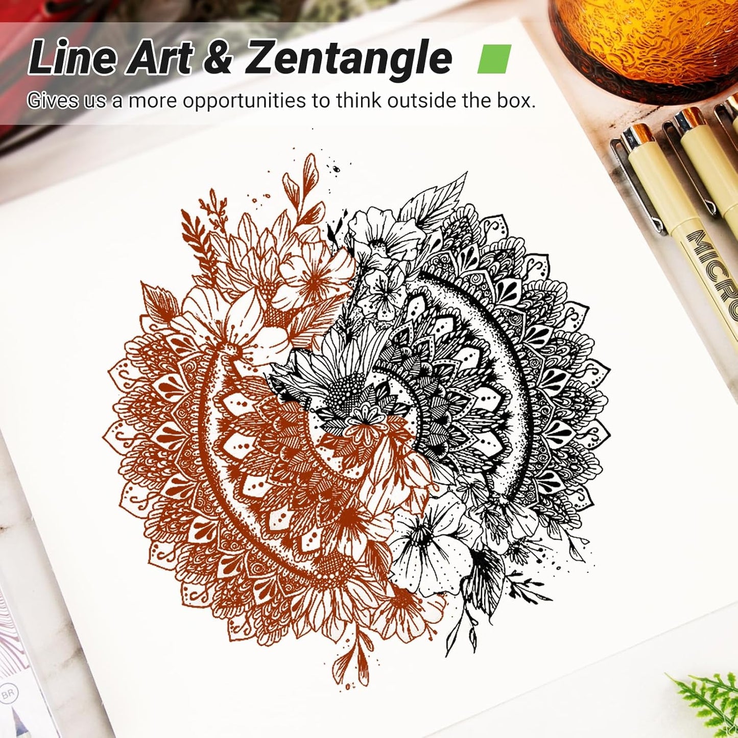 KERIFI Sepia Micro Pen Set, 12 Assorted Sizes Fineliner Ink Art Drawing Pens, Water-Resistant Archival Ink Multiliner Pens for Illustration Technical Sketching Manga Scrapbooking Journaling Zentangle