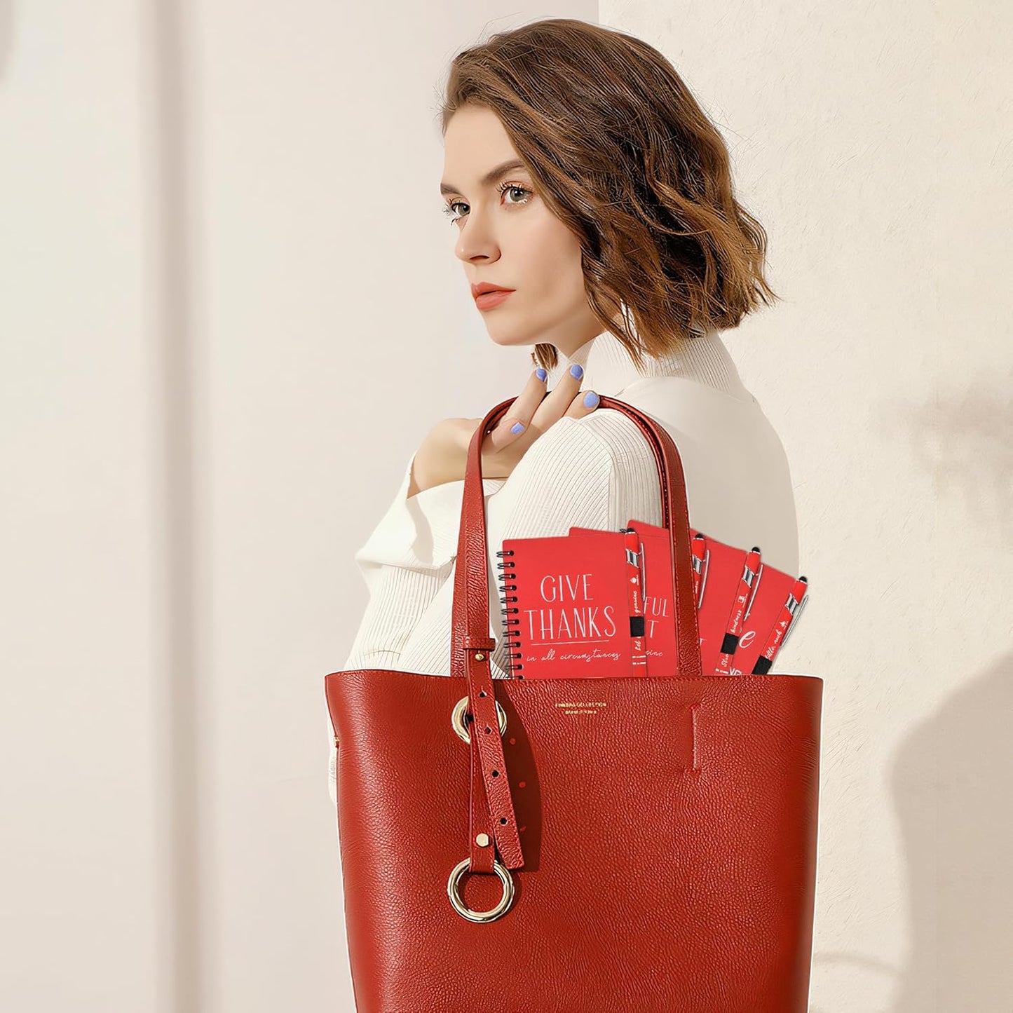 Christian Prayer Journal Spiral Red Notebooks Bulk with Pens- Small Notepads (4.13”x5.43”) - inspirational gifts for women, Church Members & Bible Study Groups (30 Sets Red)