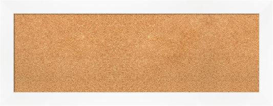 Amanti Art Natural Cork Board for Wall, 15x39 Vision Board with White Frame, Medium Corkboard Office Decor for Home Organization, Modern Corkboard Pinboard to Display Items for Home Organization in