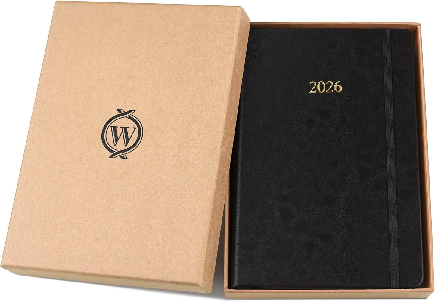 Wykeham's Executive 2026 Daily Journal Planner – US Public Holidays & Format – Customization Available (Black, 8.5"×5.5")