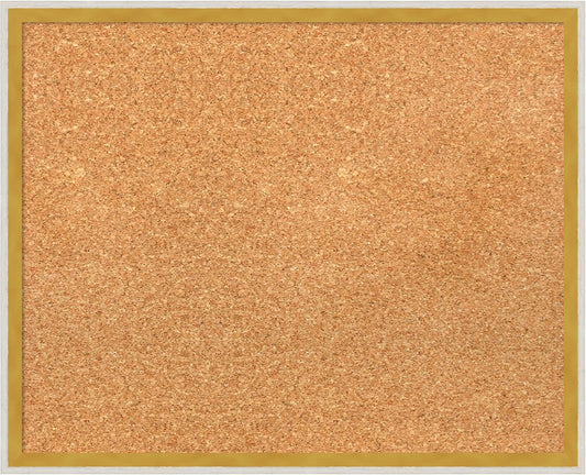 Amanti Art Natural Cork Board for Wall, 17x21 Vision Board with White Frame, Small Corkboard Office Decor for Home Organization, Modern Corkboard Pinboard to Display Items for Home Organization in
