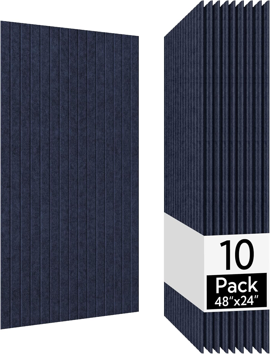 Olanglab Acoustic Wall Panels 10 Pack, 48 x 24 per Acoustic Panels Sound Absorbing, Decorative Sound Panels for Home Studio and Office, Dark Blue