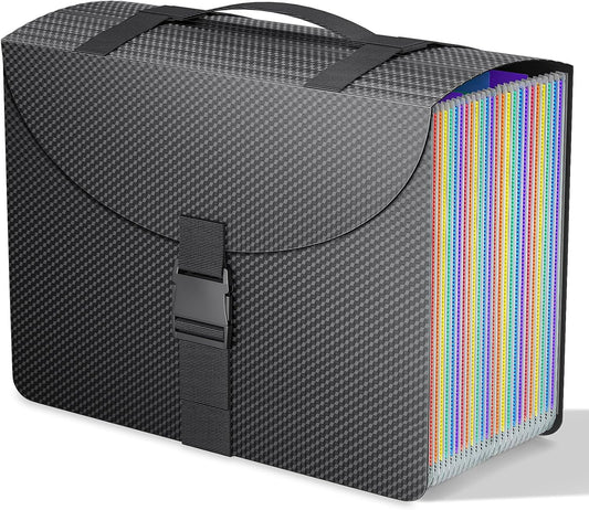 File Organizers with Handle,Portable Expanding File Folder,25 Pockets Accordion File Organizer for Receipt,Bill, A4/Letter Size Paper,Documents,a-z Tabs Include in Filing Folders Diamond
