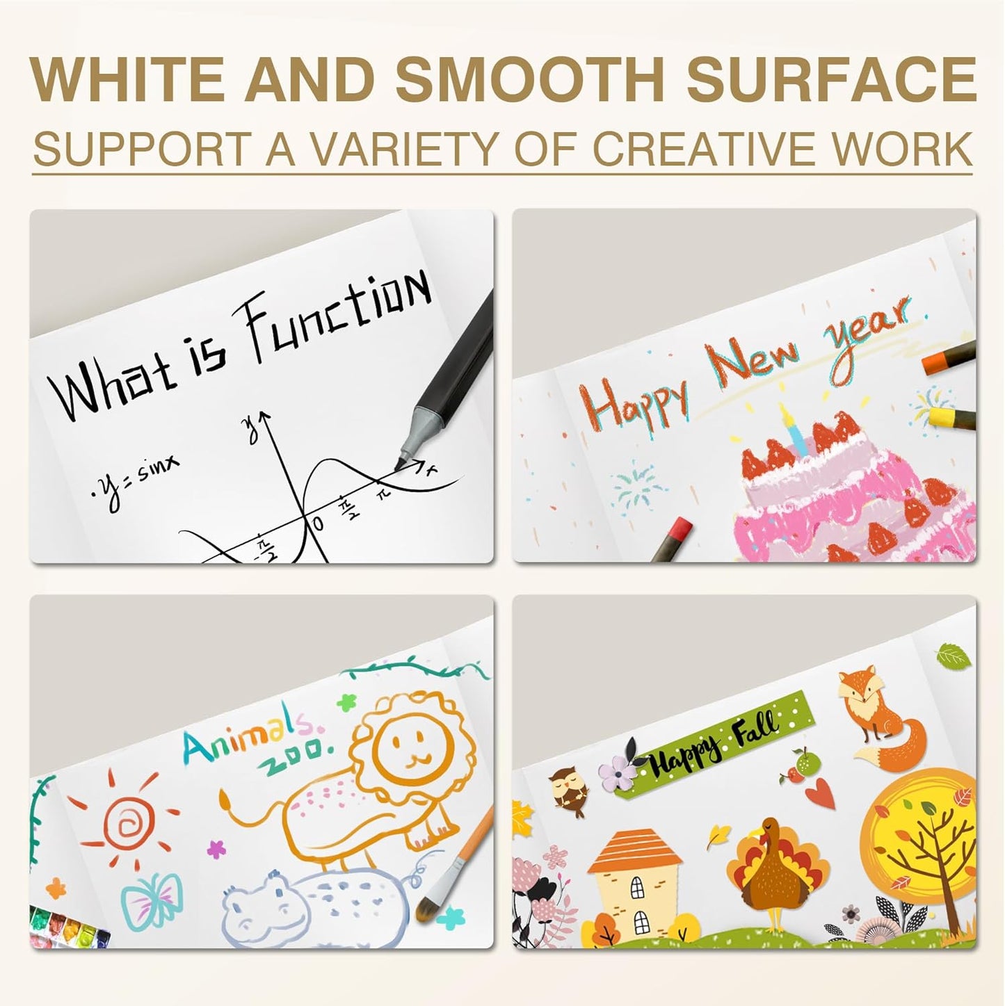 Chell 36" x 48" Large Trifold Poster Board, 2 Pack, White Corrugated Project Boards for Science Fair, School Projects, Event Displays and Business Presentations