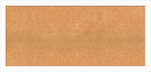 Amanti Art Natural Cork Board for Wall, 25x53 Vision Board with White Frame, Oversize Corkboard Office Decor for Home Organization, Casual Corkboard Pinboard to Display Items for Home Organization in