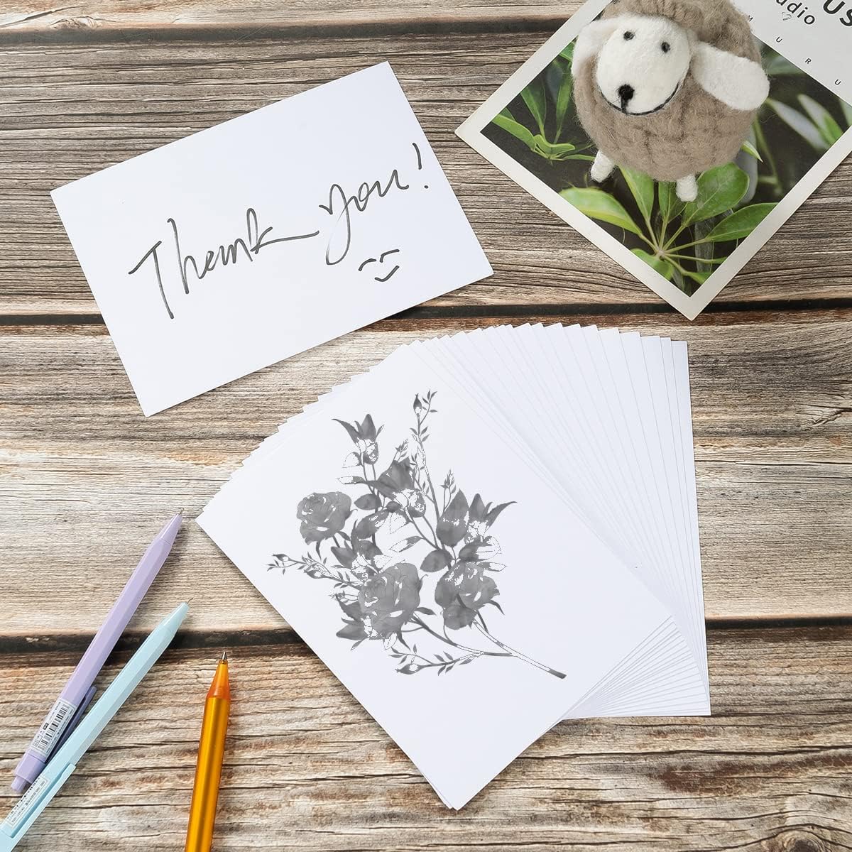 50 Sheets Blank Cardstock Paper 250 GSM Thick Heavy Cards Stock for DIY Art Projects, Card Making, Postcards, Greeting Cards, Birthday Party, Wedding Invitation (White, 5x7 inches)