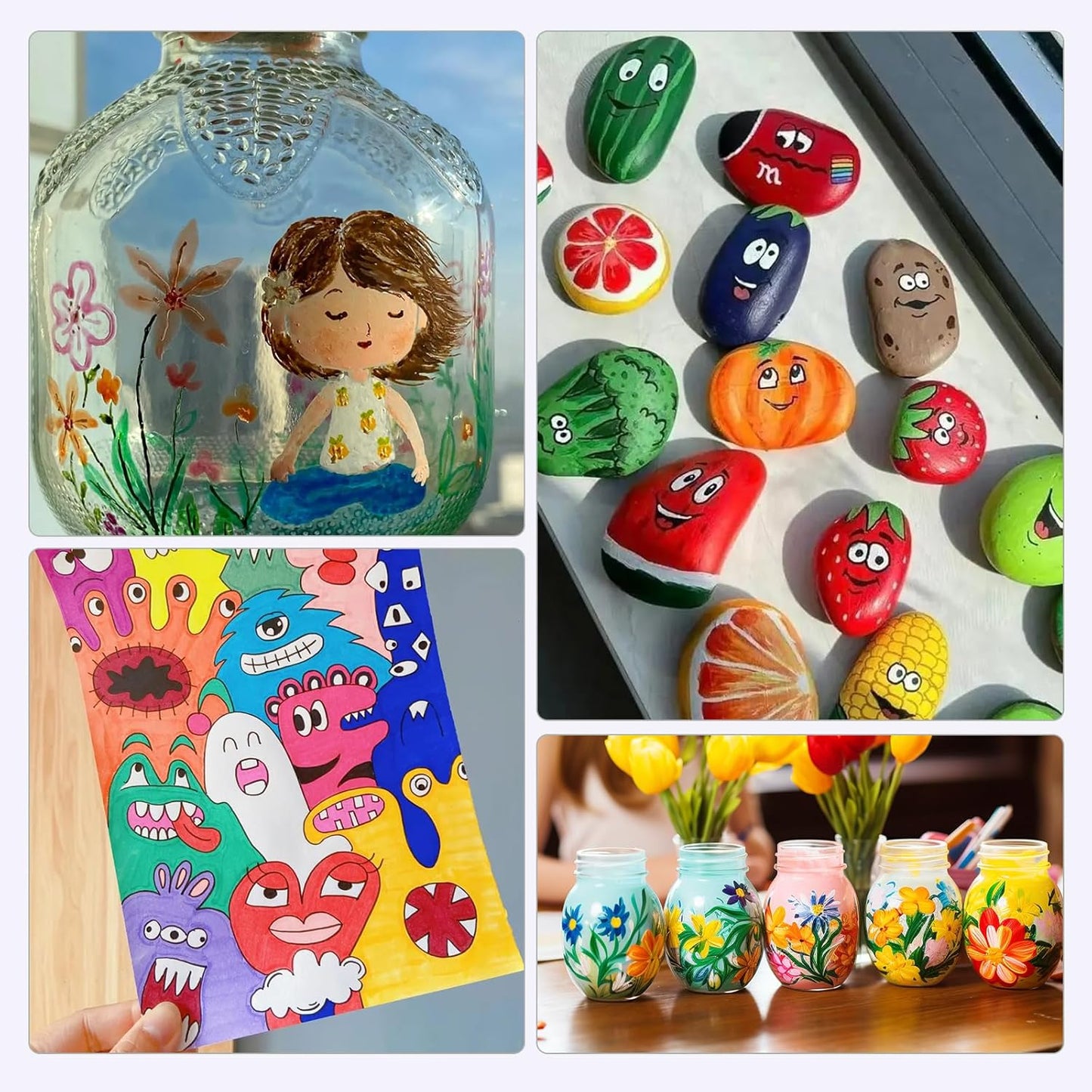 Permanent Paint Marker Pens, 2 Pack Yellow Oil Based Waterproof and Quick-Dry Paint Markers with 2-3mm Medium Point for Wood,Rock Painting, Ceramic, Glass, Fabric,Metal,Canvas (Yellow,2 Pack)