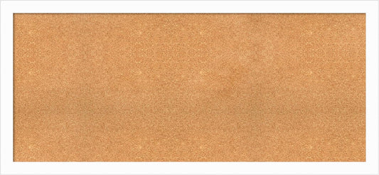 Amanti Art Natural Cork Board for Wall, 27x59 Vision Board with White Frame, Oversize Corkboard Office Decor for Home Organization, Casual Corkboard Pinboard to Display Items for Home Organization in