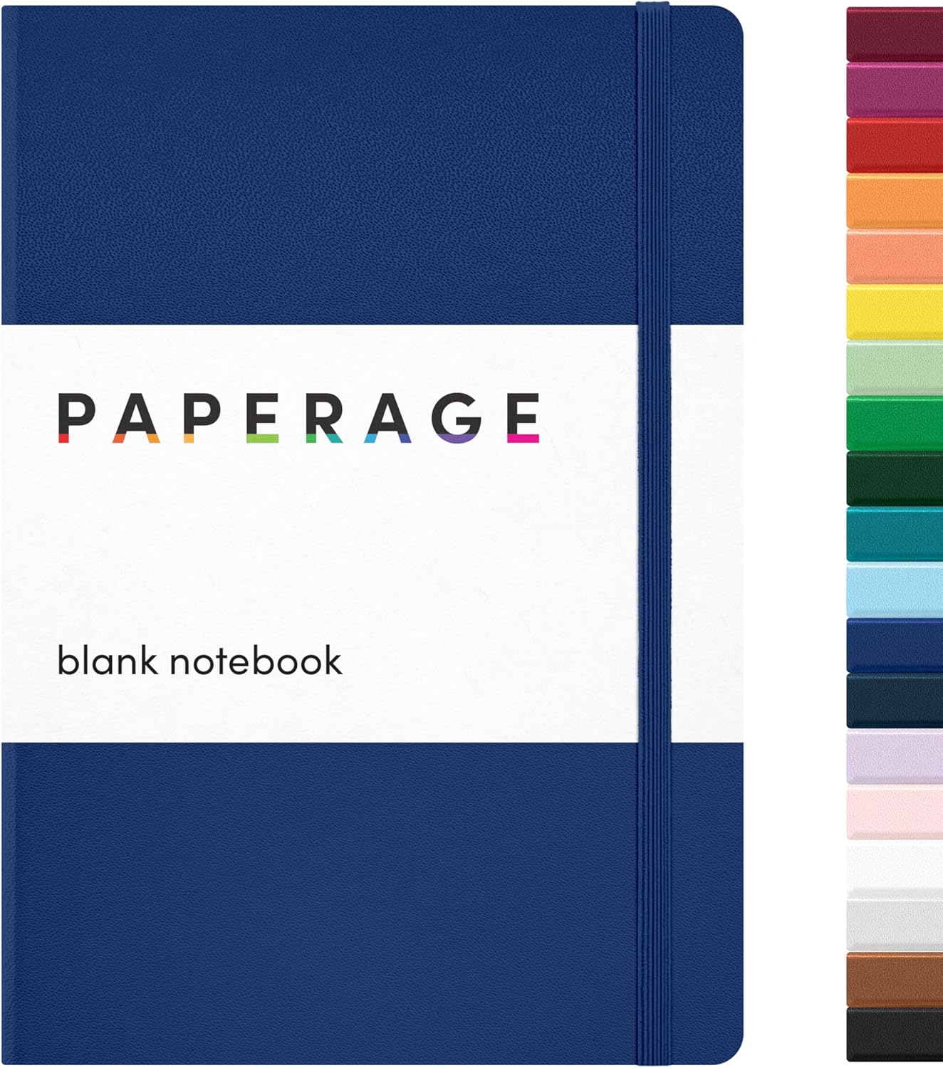PAPERAGE Blank Journal Notebook, (Royal Blue), 160 Pages, Medium 5.6 in x 8 in - 100 GSM Thick Paper – Hardcover Journaling Notebook for Work, School, Note Taking or Sketching