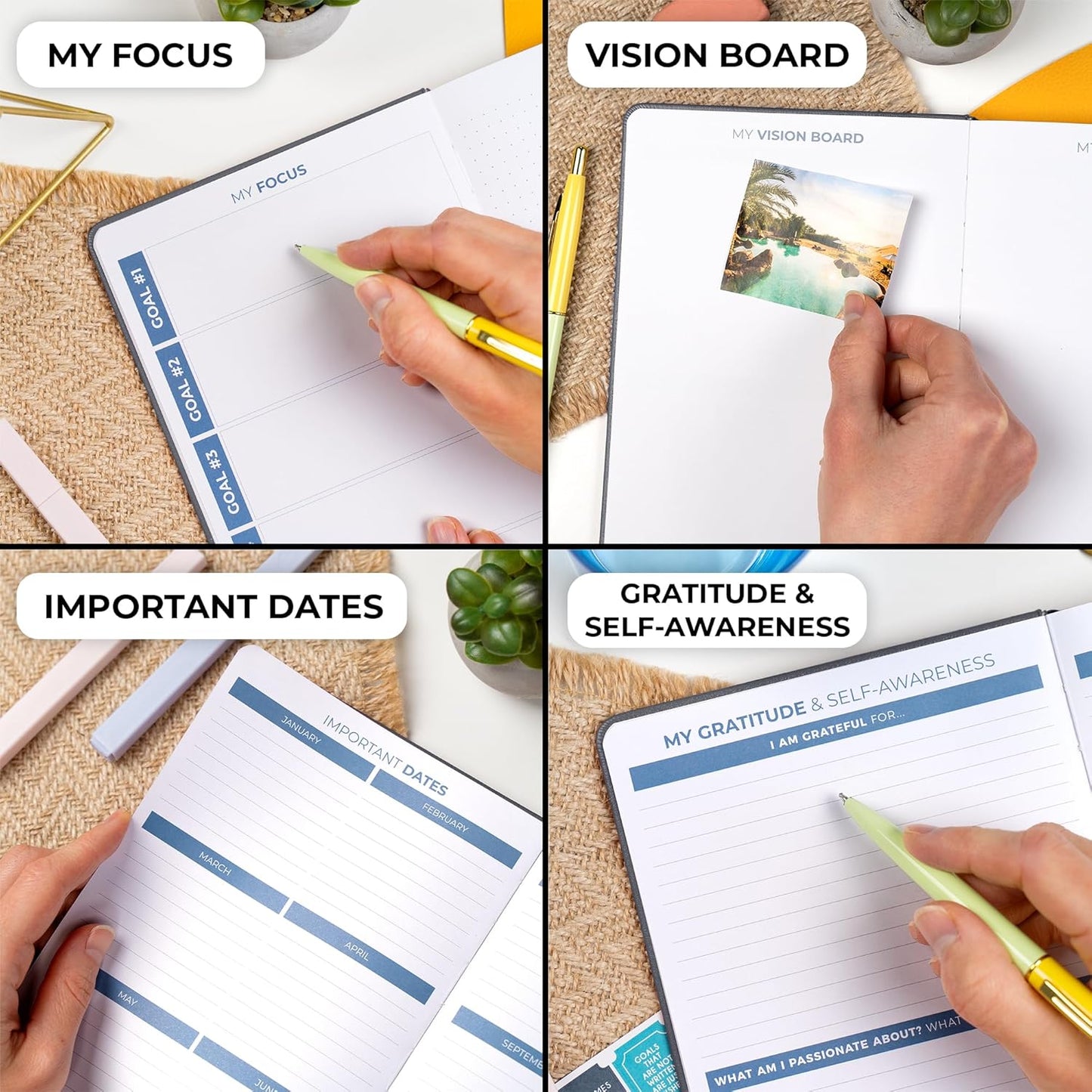 Clever Fox Planner 2nd Edition – Colorful Weekly & Monthly Goal Planner, Time Management & Productivity Organizer, Undated, A5 (Silver Black)