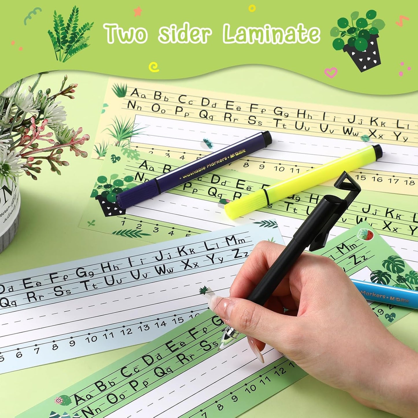 Outus 48 Pcs Cactus Name Tags Label Cactus Cutouts Nameplate for Classroom School Name Tags for Desk Decor for Kids Preschool Bulletin Board(Greenery)