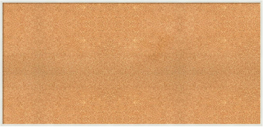 Amanti Art Natural Cork Board for Wall, 23x47 Vision Board with White Frame, Oversize Corkboard Office Decor for Home Organization, Modern Corkboard Pinboard to Display Items for Home Organization in