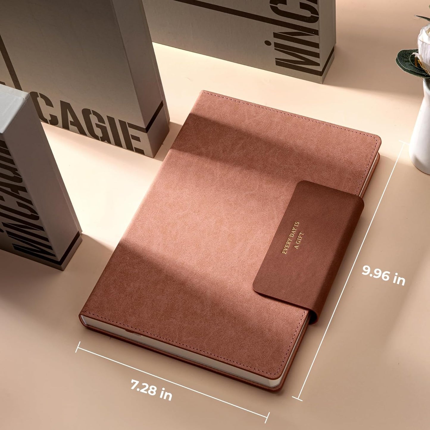 Leather Journal for Men 320 Pages B5 Large Journaling Notebooks with 100 GSM Thick Paper Journals for Writing Notebook for Men & Women with Buckle Closure Work Diary, 7.28" x 10.23", Pink