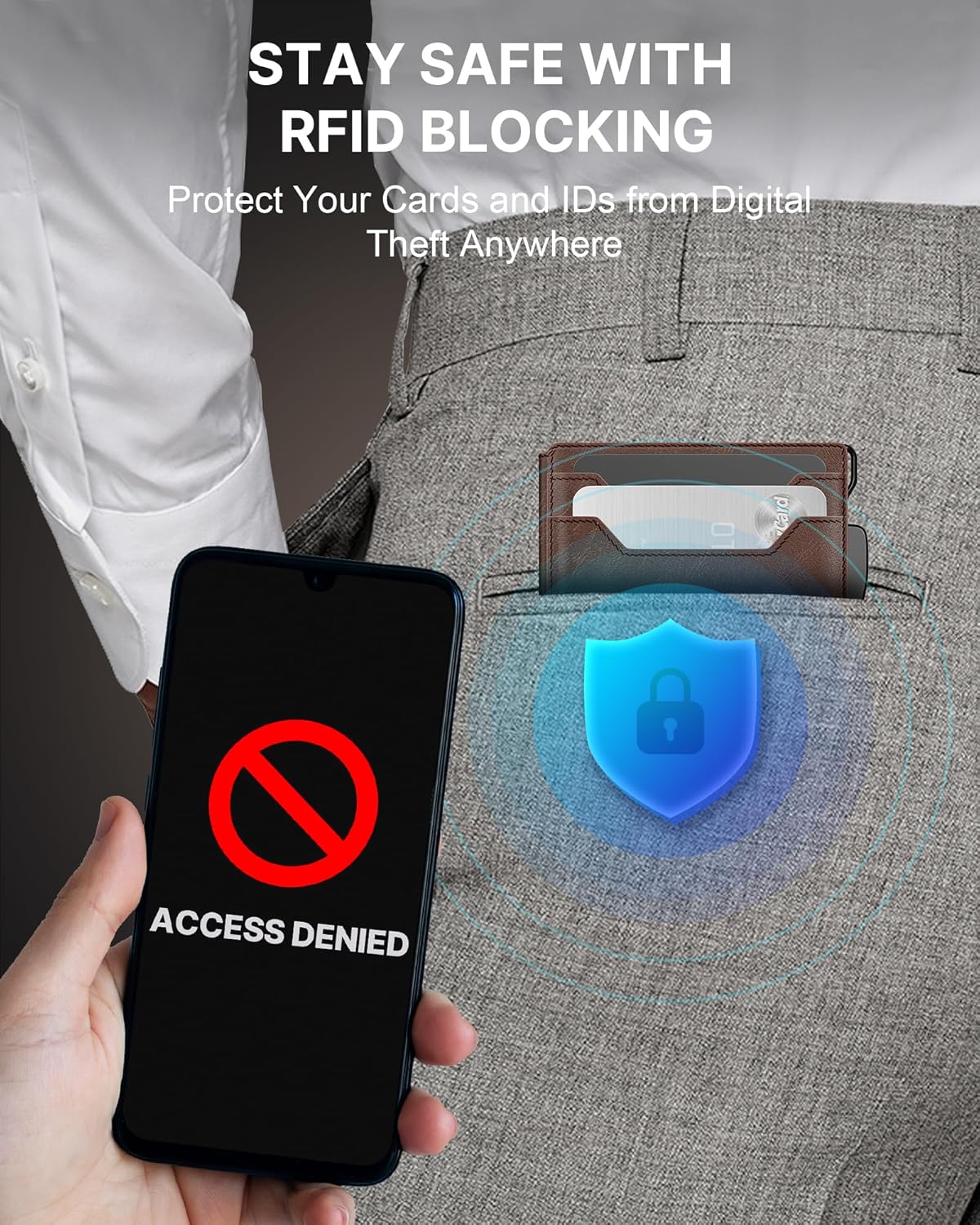 typecase Pop Up Wallet: Slim Wallet with Money Clip, Rfid-blocking, Minimalist, Small, Thin, Compact Card Case, Magnetic Bifold, Front Pocket Wallet, 9-13 Card Capacity, Mens Wallet - Oil Wax Brown