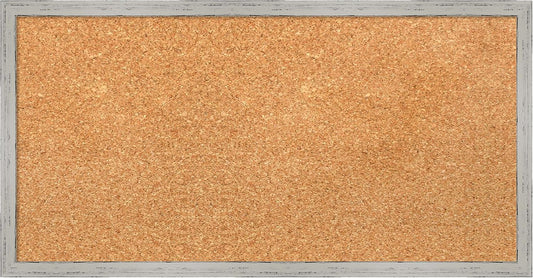Amanti Art Natural Cork Board for Wall, 13x25 Vision Board with White Frame, Small Corkboard Office Decor for Home Organization, Cottage Corkboard Pinboard to Display Items for Home Organization in