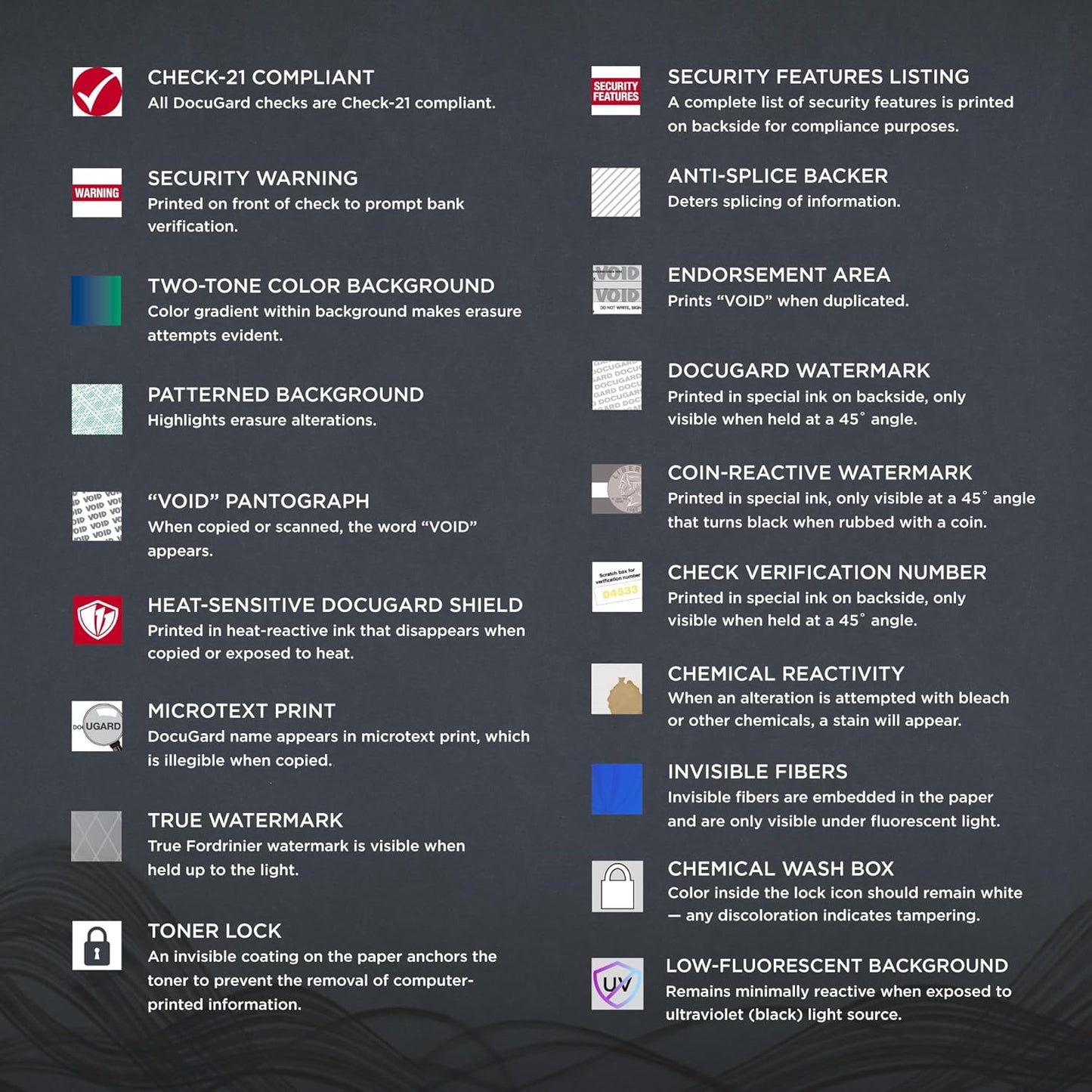 DocuGard Blue/Green Premier Prismatic Top High Security Check Paper - New - 18 Security Features - Laser/Inkjet Printer Compatible - 2500 Blank Business Checks (04570C) (2500)