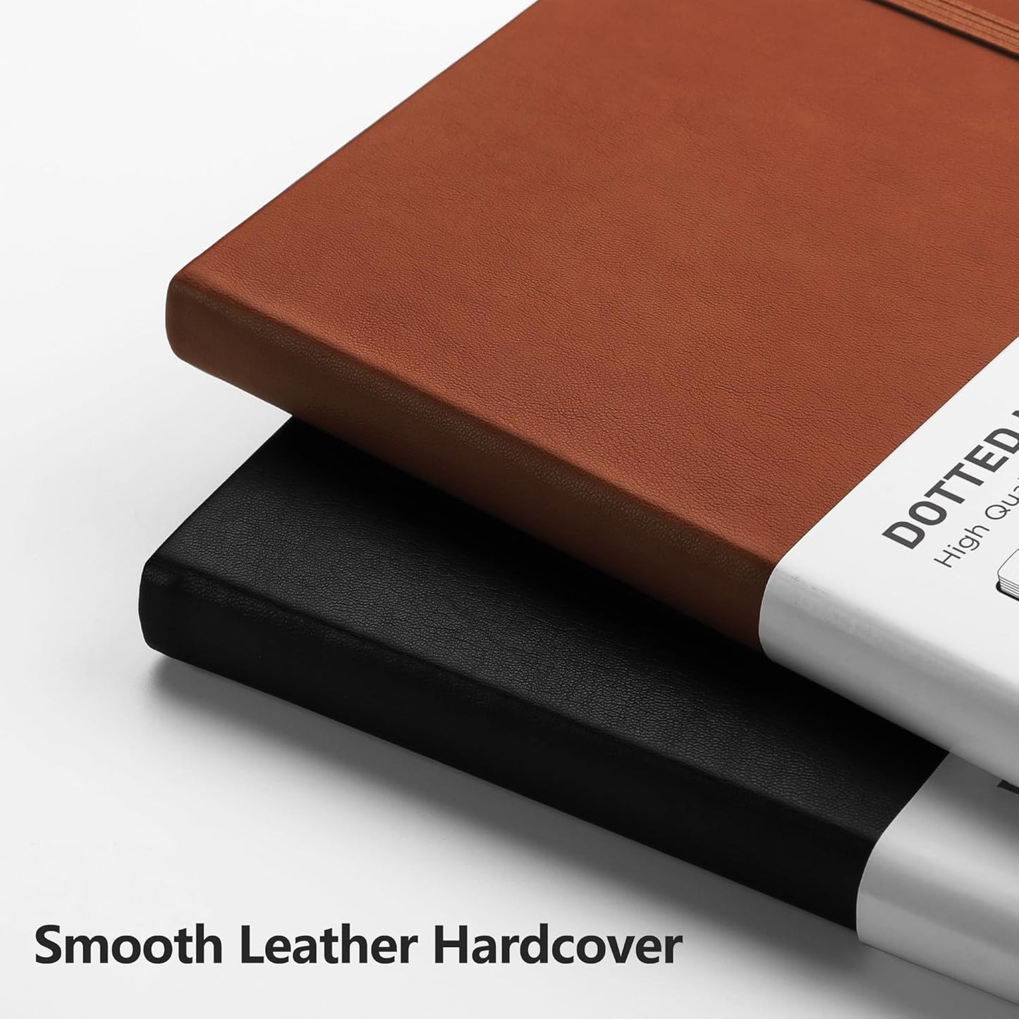 RETTACY Bullet Dotted Journal Notebook, 192 Pages, A5 Medium Size (5.7'' x 8.3''), Leather Hardcover, 100 GSM Thick Paper, for Bullet Journaling, Planning, Tracking (Brown)