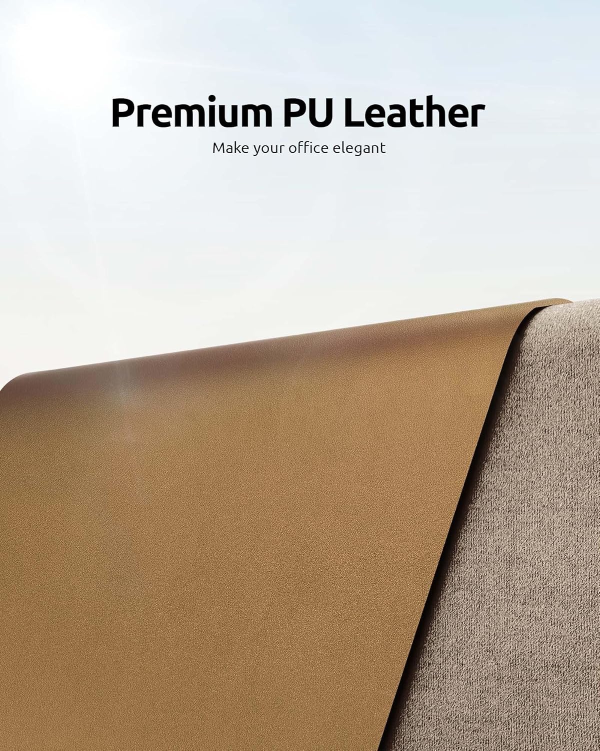 YSAGi Leather Desk Protector, Office Mat, Large Mouse Mat, Non-Slip PU Leather Blotter, Laptop Desk Pad, Waterproof Writing Pad for Office and Home (Bronze, 23.6" x 13.8")