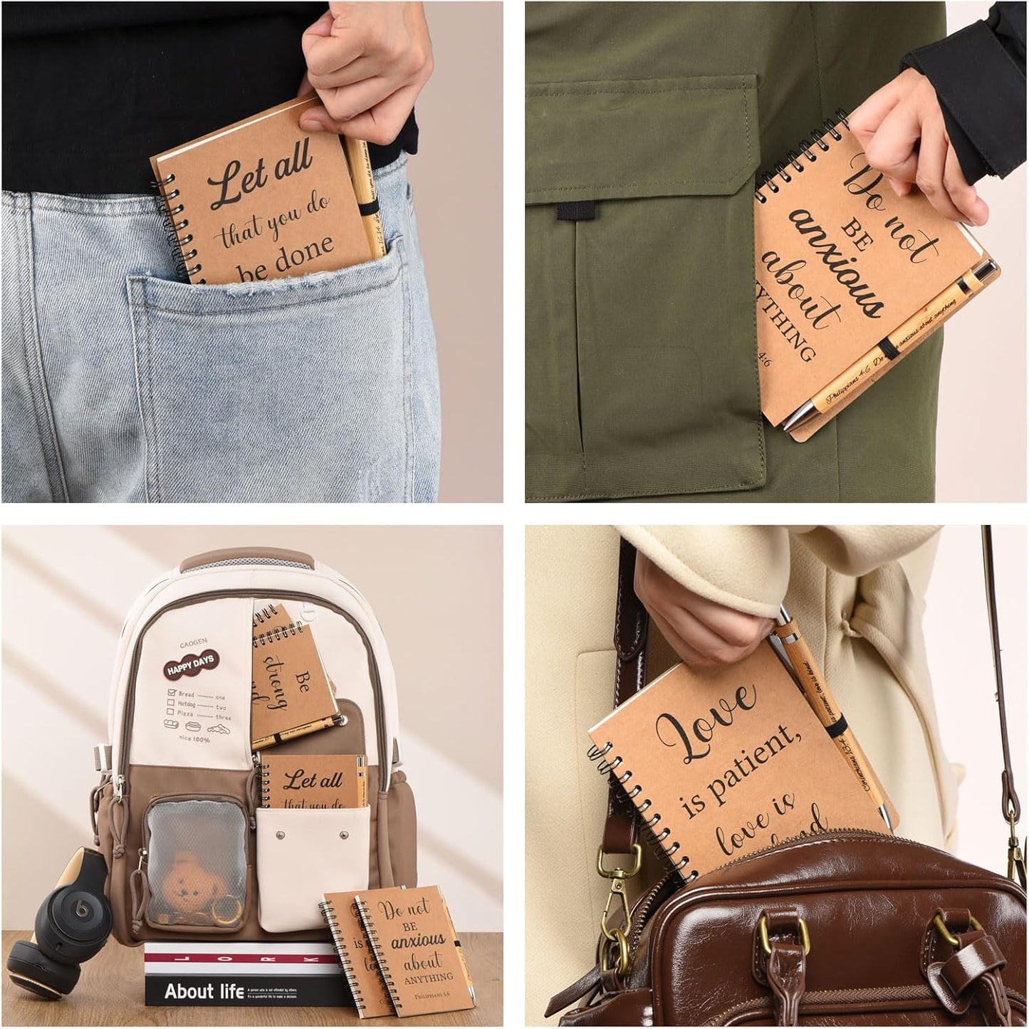 60 Pcs/30 Set Christian Gifts Spiral Notebooks Bulk Journals with Christian Pens Prayer Journal Christian Journal for Women and Men, Perfect Home Gifts