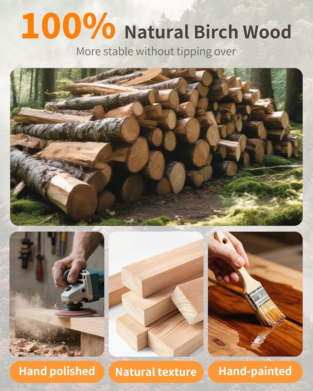 EZIVIEZ Wooden Coat Rack Stand, Solid Wood Freestanding Coat Rack, Vintage Coat Racks with 14 Hooks & Triangle Base, Heavy Duty Standing Coat Hanger Jacket Tree Stand for Office, Entryway, Hallway