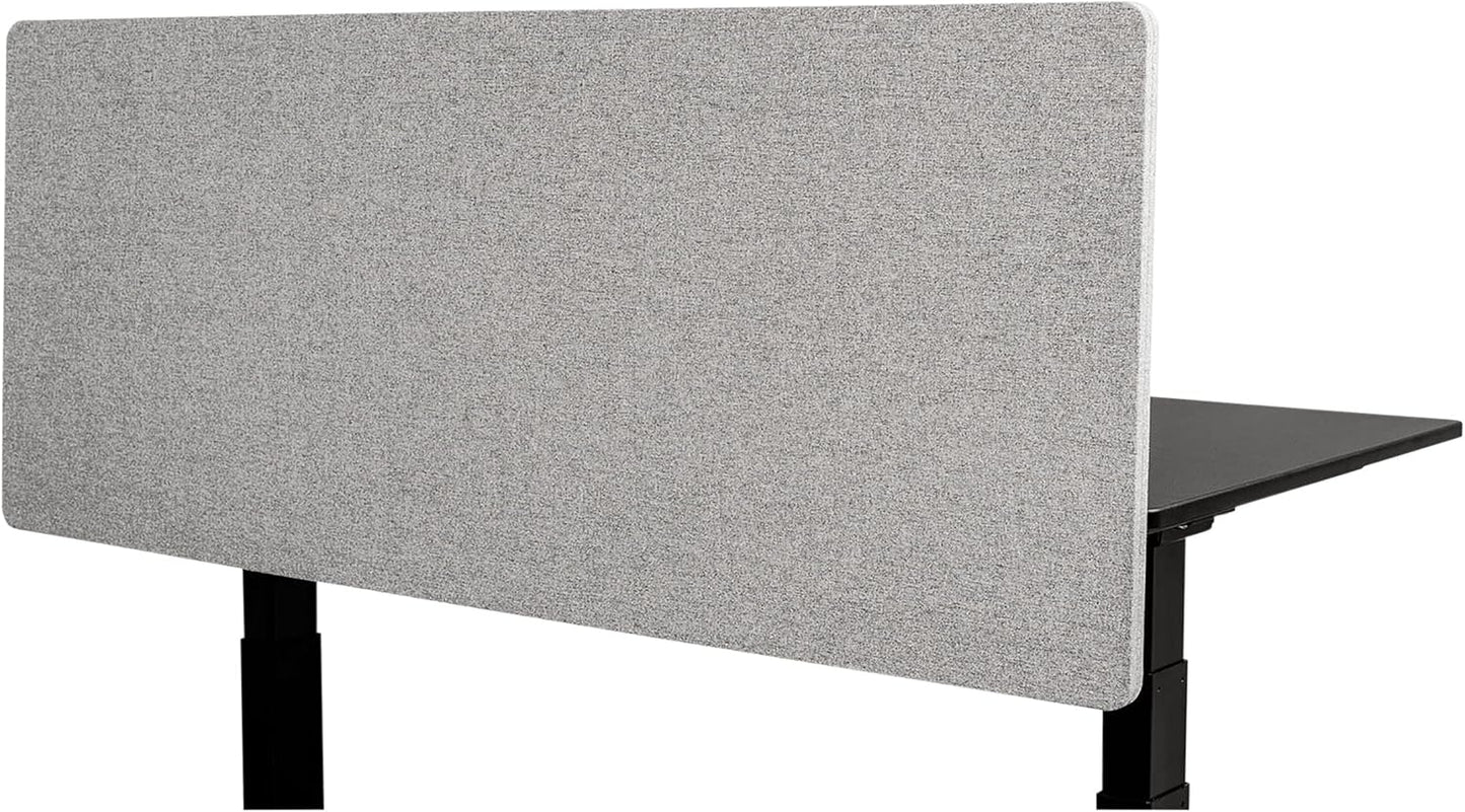 Stand Up Desk Store ReFocus Clamp-on Acoustic Desk Divider Privacy Panel That Reduces Noise and Visual Distractions (Cool Gray, 59" X 23.6")