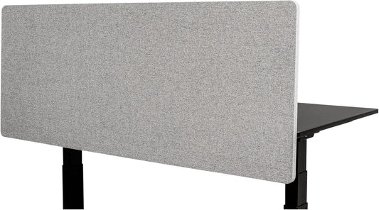 Stand Up Desk Store ReFocus Clamp-on Acoustic Desk Divider Privacy Panel That Reduces Noise and Visual Distractions (Cool Gray, 59" X 23.6")